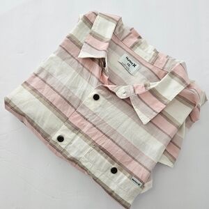 Men's Hurley Big & Tall Lido Stripe Button Up Shirt - Bone - XXL - NWT